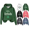 Hoodies femininos 0% Irlanda moletom vintage St. Distressed mulheres com capuz mulheres rendas até manga comprida