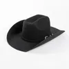 Basker ull konkav form topp hatt mode bälte spänne dekorativ ull curling brett grim fedora unisex western cowboy