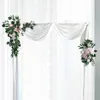 Decorative Flowers 2Pcs Artificial Wedding Arch Floral Arrangement Greenery Arbor Party Ceremony Decor Backdrop Display Plant Reception