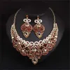 Necklaces Vintage Rhinestone Bridal Necklace Jewelry Charm Heart Necklace&earrings Wedding Jewelry Set for Bride Women Crystal Jewelry