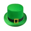 BERETS ST PATRICKS DAY HATS Män kvinnor Shamrock Green Top Hat St. Party Favor Accessories Topper