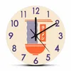 Настенные часы Рамен с лапшой, современный дизайн, домашний декор для столовой, японская кухня, чаша с принтом, палочки для еды, часы