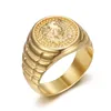 Modemerk ontwerper 18K Gold Rings Medusa Fan Family / F Familie Franse diamant roestvrijstalen ring voor mannen en vrouwen sieradencadeau