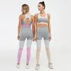 Actieve sets Naadloze yogaset Dames Fitness sportbeha en leggings 2-delige gymkleding voor trainingspak Sportpak