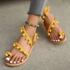 Sandalen Frauen Mode Bunte Casual Schuhe Flache Sommer Floral Muster Zehenring Slingback Strand Alias De Mujer