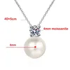 TFGLBU D couleur 03CT collier pour femmes 8mm pendentifs en perles 100 925 en argent Sterling bijoux de Date de mariage chaîne élégante 240113