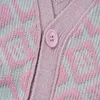Мужские свитера Шведский AC Модный унисекс с выражением лица в клетку с нашивкой для улыбающегося лица с v-образным вырезом шерстяной вязаный кардиган пальто