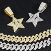 Pendant Necklaces Cute Crystal Stone Sparkling Star Necklace For Men Women Icd Out Gold Color Jewelry Gifts Rope Chain