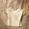 Yoga Outfit 2024 Printemps Français Style Cross-Tricot Jarretelle Femme Summer Wear Sexy Beauty Camisole Slim Haut de gamme Bas Bandeau Top