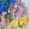 Fiori decorativi 5 pezzi di fiori artificiali multicolori fatti a mano con bouquet di ortensie per la decorazione della casa