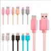 USB Type C-kabel 10FT 6FT 3FT Metaal Nylon Gevlochten USB-kabels Snel opladen Datasynchronisatie Telefoonsnoeren Type C Micro USB Andoind Iphone voor universele mobiele telefoons geen pakket