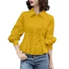 Blouses pour femmes printemps automne chemisier OL style manches longues occasions d'affaires hauts col rabattu trajet femmes bureau chemise vêtement