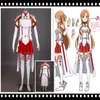 Women's Sword Art Online Asuna Halloween Cosplay Costume Outfit Gown Dress248v