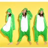 Djur kärlek groda unisex vuxna flanell onesies pajamas kigurumi jumpsuit hoodies sömnkläder cosplay för vuxna välkomnar hela ord309r