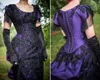 Vintage viktorianische Ballkleider, gerüschtes Ballkleid, historisches Kostüm, Korsett, besondere Anlässe, kurze Ärmel, schwarze Spitze, bodenlanges Damen-Abendkleid