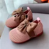 Carino Bowknot Scarpe per bambini Scarpe pre-passeggiate con suola morbida Bambino Neonato Prima camminata Panno lavorato a maglia Ragazza Scarpe singole Sandali principessa Sneaker per bambini