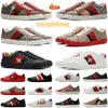 Designer Casual Chaussures Bee Ace Baskets Basses Hommes Femmes Haute Qualité Tigre Brodé Noir Blanc Vert Rayures Marche