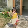 Girl Dresses Children's Wear Summer Toddler Girls' Korea Color Block Sleeveless Dress A-line Thin Princess Holiday Patchwork