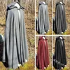 Kvinnor medeltida kappa huva kappa vintage gotisk cape solid coat long trench halloween cosplay come overcoat kvinnor l220714286r
