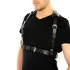 Haute qualité en cuir hommes poitrine jarretelle Punk gothique taille ceinture tout-match mâle Cosplay vêtements accessoires mode épaule Brace3307