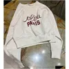 Sweats à capuche pour femmes Sweatshirts 2024 Début du printemps Nouveau style de sport et de loisirs Gris Blanc Lettre Motif Col rond Manches longues Hood Hood OTBG3