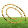 18K Real Gold Bated Figaro Chain Colares for Men de alta qualidade aço inoxidável masculino Men Jóias de Colares299i4899642