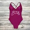 Swim Wear Team Bride Love Bikini 2023 donna Body sexy costume intero sposa costumi da bagno donna addio al nubilato nuoto beachwear femmeL240115