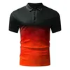 Men's Polos Summer Polo Shirt Casual Tops Short Sleeve Lapel T-Shirt Breathable Clothing Ropa Hombre Gradient Tees