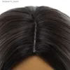 Syntetiska peruker dagligen grå ombre våg korta hår Syntetiska peruker för kvinnor naturfärgad värmebeständig kvinnlig cosplay vågig fiber peruk Q240115