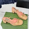 Master's Sandalias clásicas hechas a mano para mujer, parte superior de cuero auténtico, suela de cuero auténtico, decoración con hebilla de herradura, tacón grueso, correa trasera, talla 35-42