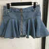 Lotus lämnar denim kjol kvinnor designer låga midje kjolar mode en linje miniskirt sexig sommarfest kjol