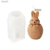 Hantverksverktyg 3D Eggshell Rabbit Silicone Candle Mold Creative Easter Animal Aromaterapi Gips Harts Handgjorda tvålchokladbakningsverktyg YQ240115