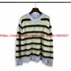 Men's Sweaters Green Mohair Stripe Knit Sweater Men Women B Quality Round Ne Oversize Sweatshirtsyolq