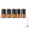 Bouteilles de stockage 5pcs 1ml Portable Roll-Ball Parfum Huile Essentielle Verre de distribution pour voyage de voyage avec couvercles noirs