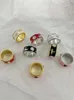 Schmuck vivianeismus Westwoodismus Ringe König Saturn Ring Gold Silber rot weiß schwarze Farbe Eingelegt Opal