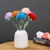 Decoratieve Bloemen 1Pc Afgewerkte Gehaakte Bloem Handgebreide Roos Kunstmatig Voor Bruiloft Decoratie Pography Props Home Decor