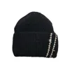 Berets Lady Winter Cap Stylish Women's Hat Knitted Rhinestone Decor Warm Windproof Dome Beanie For Outdoor Activities Ladies
