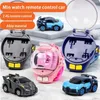 Children Boys Gift Cartoon Mini RC Remote Control Car Watch Toys Electric Wrist Rechargeable Wrist Racing Car Watch for Girls 240113