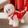 Vêtements pour chiens Costume Tang de style chinois avec une écharpe Tenues Costume pour animaux de compagnie pour le festival de printemps Célébration Année Cadeaux Cosplay