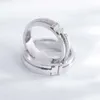 T-förmiger Ring mit Buchstaben und Initiale, modischer Diamantring aus massivem Weißgold, Charm, Markenschmuck, Hochzeitsgeschenk