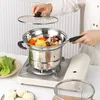 Pans Deep Fryer Pot With Strainer Stainless Steel Kitchen Frying Noodles Pan For Home Camping Accessories