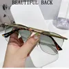 Lunettes de soleil Blue Cat Eye Femmes Lunettes de mode sans monture pour hommes Vintage Drop Sonnenbrille Gafas De Sol Lentes