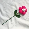 Flores decorativas 1 peça com acabamento colorido crochê mão tricotada buquê de lã flor tecida à mão para decorações de festa de casamento em casa