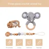 1set Baby Rattle Wood Crochet Elephant Bells Music TingeThing Armband Pacifier Dummy Clips Gym Spela Rodent Baby Products Toy 240115