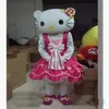 2018 Yüksek Kaliteli Maskot Kostümü Sevimli Kitty Cadılar Bayramı Noel Doğum Günü Karakter Kostüm Elbisesi Hayvan Beyaz Kedi Maskotu Gemi264a