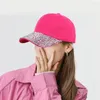 Visors Women Baseball Cap With Sparkling Rhinestones Wide Brim UV-Proof Sun Protection Shiny Stylish Hat Outdoor