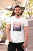 Camiseta gráfica masculina 100% algodão macio em torno do pescoço manga curta camiseta interessante design novo camisa