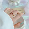 Pierścienie klastra Karaczi S925 Srebrny pierścień dla kobiet z poczuciem niszowym bohemian w kształcie serca w kształcie serca otwartym