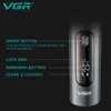 VGR Pro Wet Dry Electric Shaver pour hommes Rasage de rasage électrique rechargeable Machine de rasage de barbe lavable LCD Affichage240115