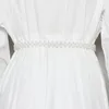 Kemerler Parlak Rhinestone çiçek tokası Elastik bel zincirleri Lady Women Zarif Yıkıcı İnci İnce Dress Etek Dekoratif Kayış